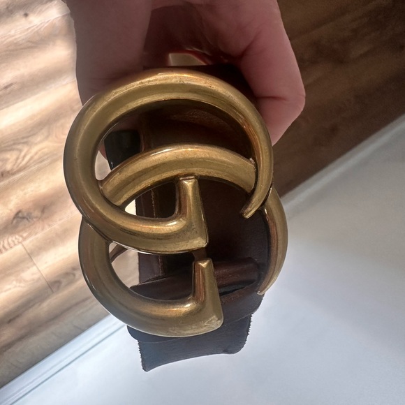 Authentic brown and gold Gucci belt with dust bag - Picture 7 of 7
